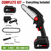 A complete kit of a 48V JetSuper cordless mini chainsaw shown with its accessories on a white background, including the chainsaw, battery, charger, spare chain, screwdriver, and hex key.